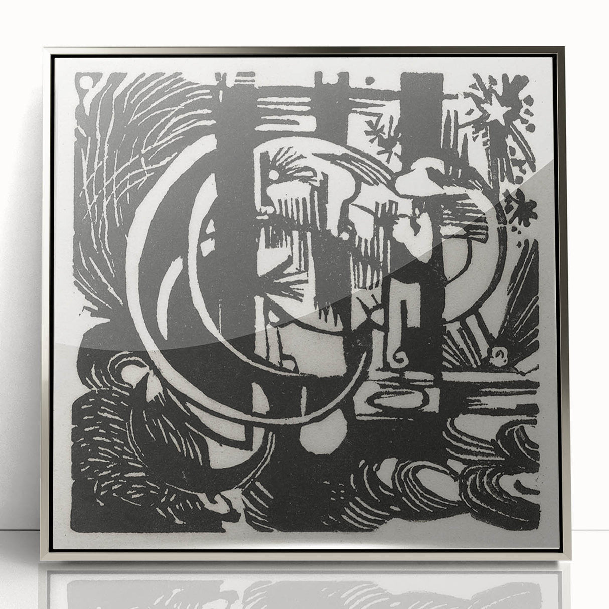 Franz Marc's Lizards (1912) - Bold Black & White Expressionist Art