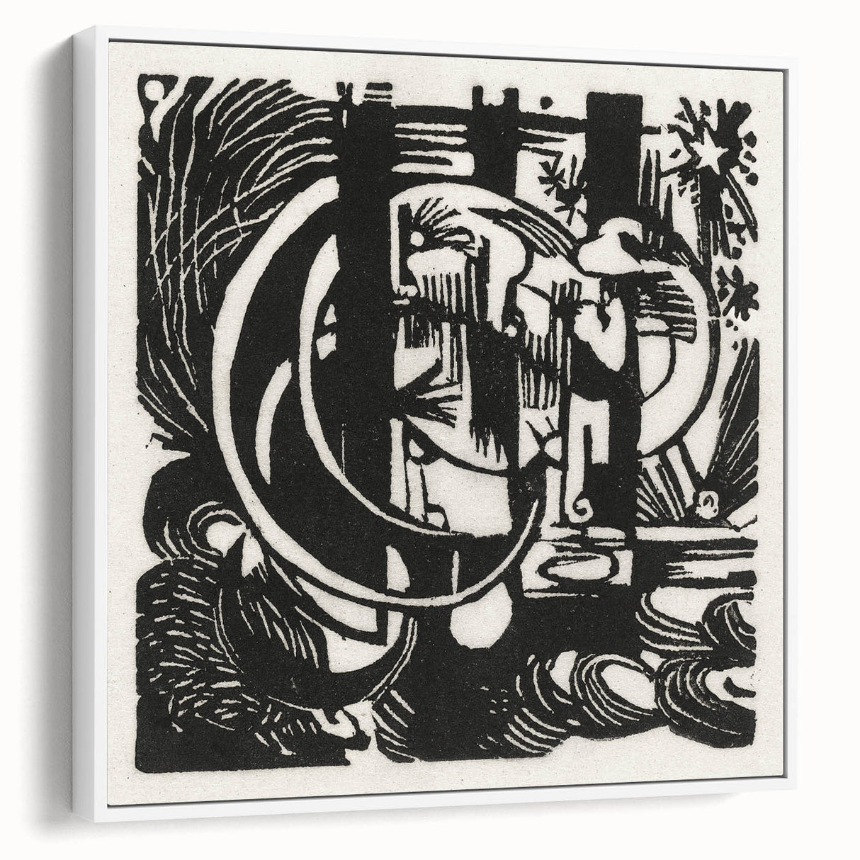 Franz Marc's Lizards (1912) - Bold Black & White Expressionist Art