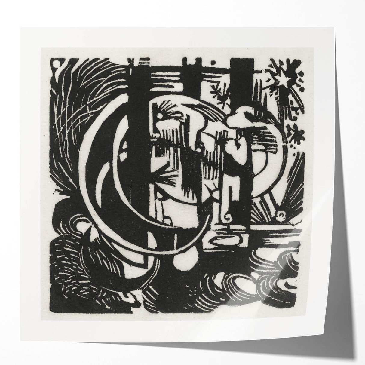 Franz Marc's Lizards (1912) - Bold Black & White Expressionist Art