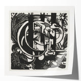 Franz Marc's Lizards (1912) - Bold Black & White Expressionist Art