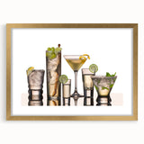 Extra large abstract art print with textured design in gold and white tones, framed with mat, ideal for living room decor.