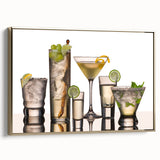 Landscape art painting of rolling hills in muted greens and blues on a framed canvas, suitable for bedroom wall decor.