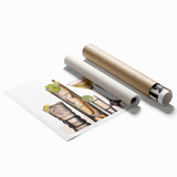 Extra large rolled print of floral art in soft pastel shades, ideal for classy bathroom wall art or large living room decor.