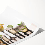 Extra large wall art featuring line art flowers in black on a white background, ideal for large living room decor.