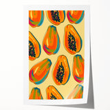 Extra large rolled print featuring an array of vibrant fruits, ideal for art wall dining room decor.