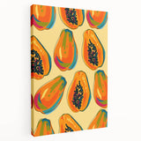 Large canvas print featuring an array of colorful fruits, ideal for kitchen wall art.