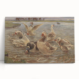 Geese on Saltholm by Philipsen: Rustic Impressionist Wildlife Wall Art