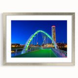Silver landscape bridge frame with mat, showcasing a modern design ideal for home décor. The frame features a sleek, polished finish that enhances artwork presentation.