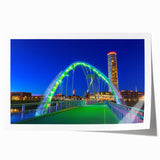 Landscape bridge rolled print showcasing intricate detail and vibrant colors, elegantly packaged in a durable cardboard tube for safe transportation. Ideal for home decor enthusiasts.