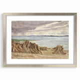 Coastal Farmland Scene - Modern Wall Art of Rural Seaside Landscape