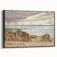 Coastal Farmland Scene - Modern Wall Art of Rural Seaside Landscape