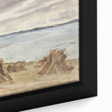 Coastal Farmland Scene - Modern Wall Art of Rural Seaside Landscape