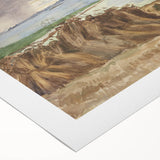 Coastal Farmland Scene - Modern Wall Art of Rural Seaside Landscape