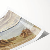 Coastal Farmland Scene - Modern Wall Art of Rural Seaside Landscape