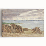 Coastal Farmland Scene - Modern Wall Art of Rural Seaside Landscape