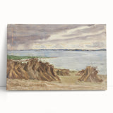 Coastal Farmland Scene - Modern Wall Art of Rural Seaside Landscape