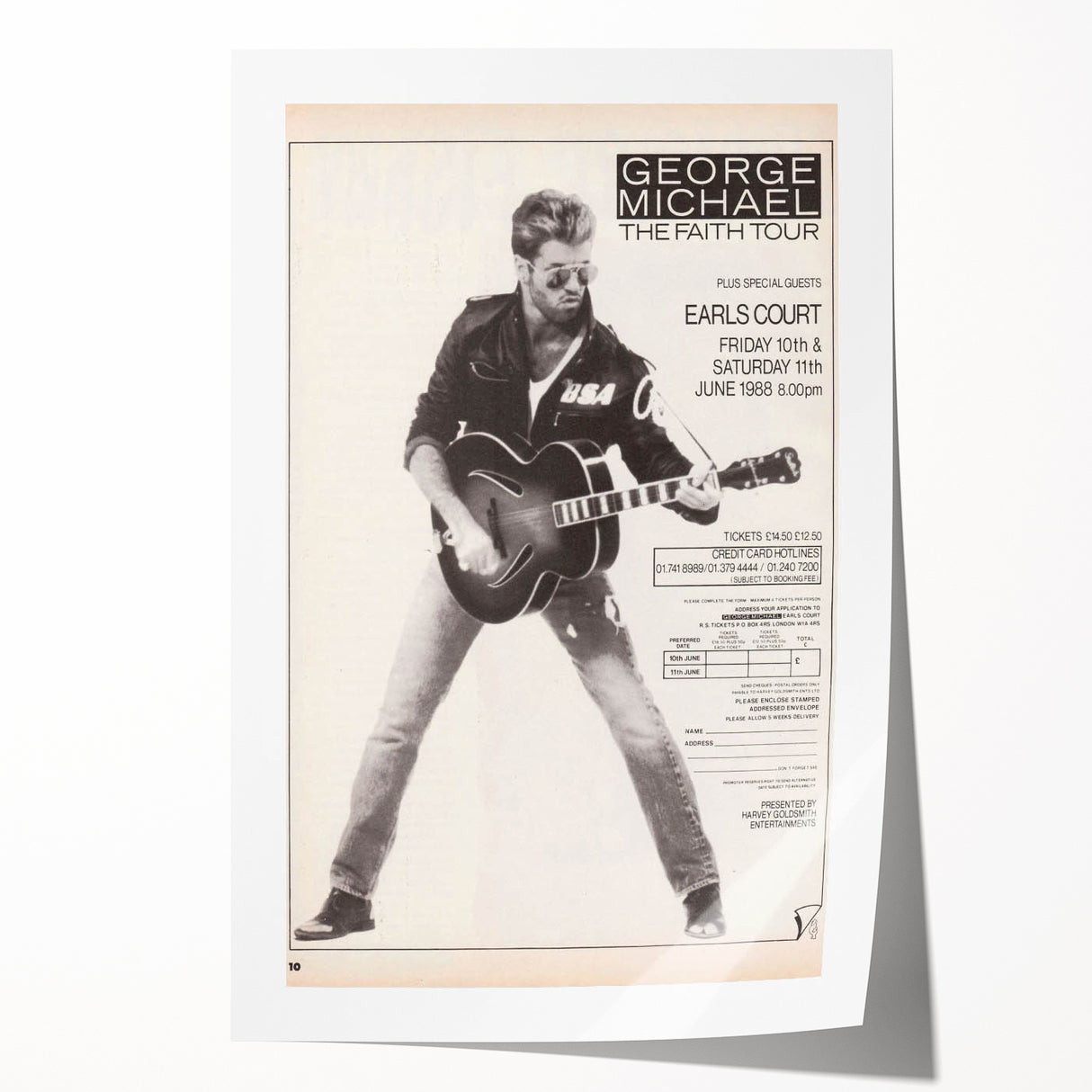 George Michael Retro Wall Art - Vintage The Faith Tour Poster