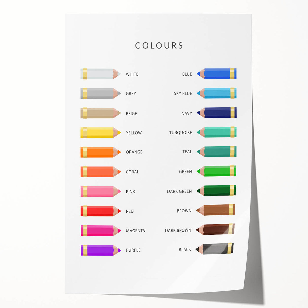 Colors Educational Wall Art - Kids' Learning Poster