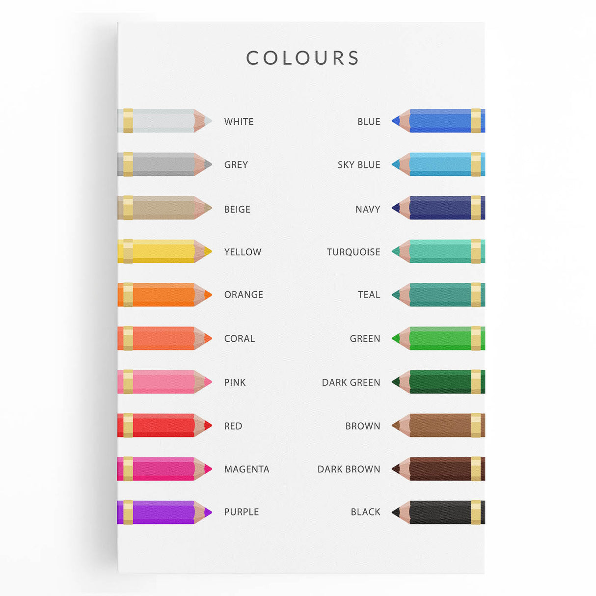 Colors Educational Wall Art - Kids' Learning Poster