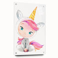 Personalized Kids Art – Cute Unicorn Girl Illustration Wall Print