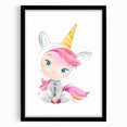 Personalized Kids Art – Cute Unicorn Girl Illustration Wall Print