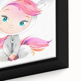 Personalized Kids Art – Cute Unicorn Girl Illustration Wall Print