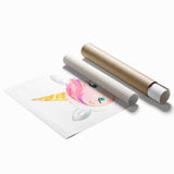 Personalized Kids Art – Cute Unicorn Girl Illustration Wall Print