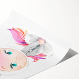 Personalized Kids Art – Cute Unicorn Girl Illustration Wall Print