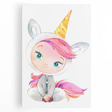 Personalized Kids Art – Cute Unicorn Girl Illustration Wall Print