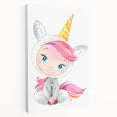 Personalized Kids Art – Cute Unicorn Girl Illustration Wall Print