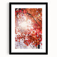 Extra large abstract art print with textured, colorful autumn-themed design on a black framed canvas.