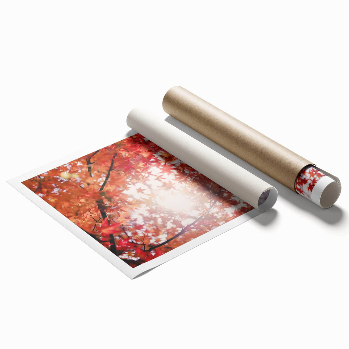Extra large rolled print featuring fall-themed floral art in warm earth tones, ideal for classy bathroom wall decor.