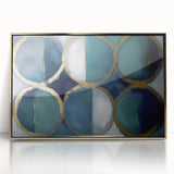 Gold & Teal Geometric Circles - Modern Living Room Wall Art