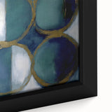 Gold & Teal Geometric Circles - Modern Living Room Wall Art