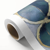 Gold & Teal Geometric Circles - Modern Living Room Wall Art