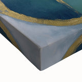 Gold & Teal Geometric Circles - Modern Living Room Wall Art