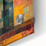 Close-up of vibrant abstract floral wall art on acrylic glass, showcasing intricate details and rich colors, perfect for modern home decor accents.