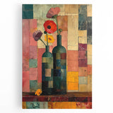 Abstract floral wall art on stretched canvas, showcasing vibrant colors and intricate designs. Ideal for home decor, adding elegance to any space.