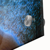 Close-up of a vibrant abstract landscape wall art piece, showcasing rich colors and fluid patterns, printed on acrylic glass for a modern aesthetic.