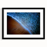 Abstract landscape wall art framed in black with a white mat, showcasing soothing earth tones of green and brown, perfect for modern home decor.