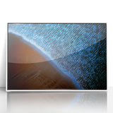 Framed abstract landscape wall art featuring vibrant colors, set in a sleek white frame, ideal for modern home decor. Perfect for adding a touch of elegance to any living space.