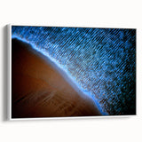 Framed abstract landscape wall art on a white background, showcasing vibrant colors and dynamic lines, perfect for modern home decor and artistic flair.