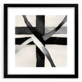 Minimalist Abstract Wall Art – Black and White Grid Geometry