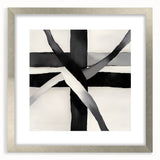 Minimalist Abstract Wall Art – Black and White Grid Geometry