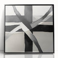 Minimalist Abstract Wall Art – Black and White Grid Geometry