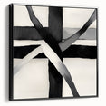 Minimalist Abstract Wall Art – Black and White Grid Geometry