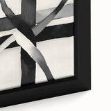 Minimalist Abstract Wall Art – Black and White Grid Geometry