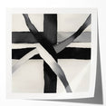 Minimalist Abstract Wall Art – Black and White Grid Geometry