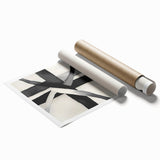 Minimalist Abstract Wall Art – Black and White Grid Geometry