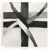 Minimalist Abstract Wall Art – Black and White Grid Geometry
